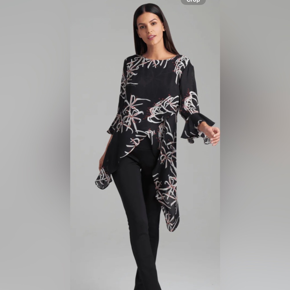 Elegant Black Floral Women's Blouse